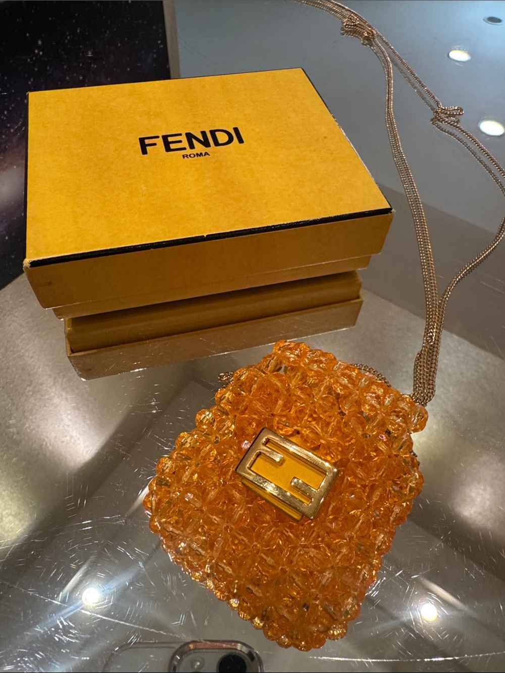 Fendi Pico Baguette Micro Beaded Cross Body Bag